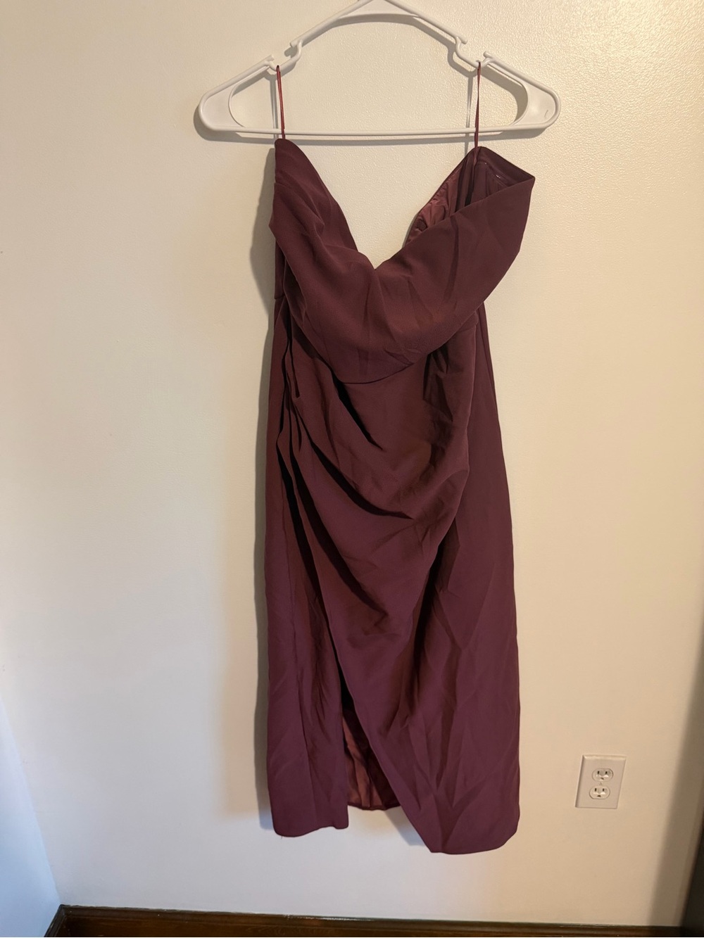 Abercrombie Plum Strapless Midi Dress with Slit